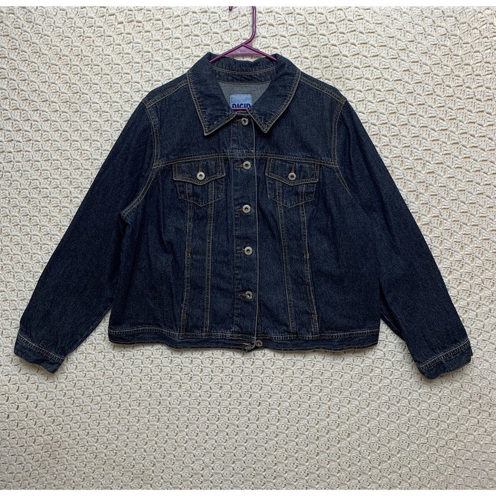 Avenue Jeans Jacket‎ Women's 18/20 Dark Blue Denim Long Sleeve Jean Jacket